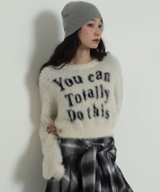 WEGO ロゴシャギーショートニット