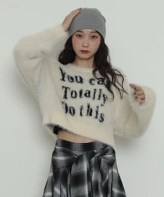 WEGO ロゴシャギーショートニット