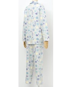 Wing パジャマ 長袖 長ズボン 綿100％ スムース素材 すっきりとしたシルエット 伸縮性のある生地 シャツタイプ レディース EP5061 ウイング／ワコール