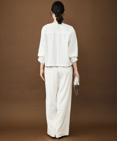 自由区 【セットアップ対応】リネンストレッチノーカラー ジャケット