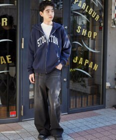 WEGO 【ユニセックス着用ITEM】ワッペンロゴZIPパーカー