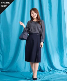 Tiaclasse L 【ダブルクロス】【洗える】アシンメトリープリーツスカート