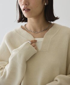 AMERICAN HOLIC カーブネックニットプルオーバー