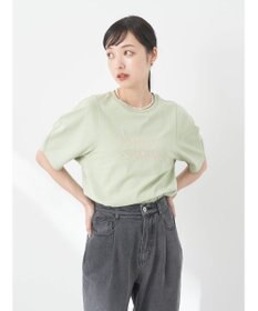 earth music&ecology フォルムスリーブ刺繍ロゴＴＥＥ