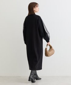 Green Parks 袖チュールニットワンピース