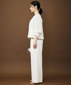 自由区 【セットアップ対応】リネンストレッチノーカラー ジャケット