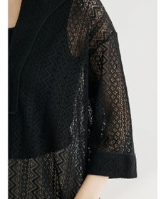 Green Parks カフタンレース７分袖ブラウス