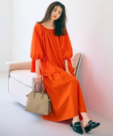 UNFILO FINE MOVE 2WAYギャザーブラウス