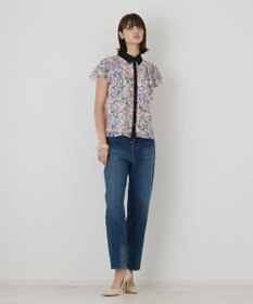 GRACE CONTINENTAL フラワープリントラッフルフリルブラウス