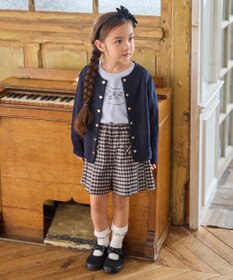 ANY KIDS リボン ジャガード カーディガン