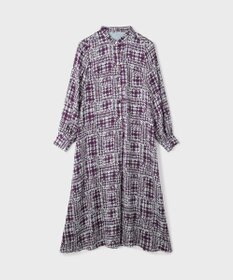 GRACE CONTINENTAL チェックプリントボウ付ワンピース