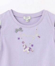 ANY KIDS 刺繍 オン・オフショルダー Tシャツ