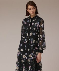 GRACE CONTINENTAL マルチ刺繍フレアワンピース