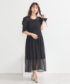 earth music&ecology ドットドビーシアー羽織ワンピース