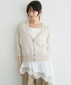 YECCA VECCA シアーニットVネックカーディガン