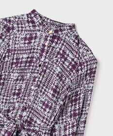 GRACE CONTINENTAL チェックプリントボウ付ワンピース