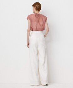 NAVE 【Nave・洗える/シアー素材】シアーリンクル ノースリーブブラウス