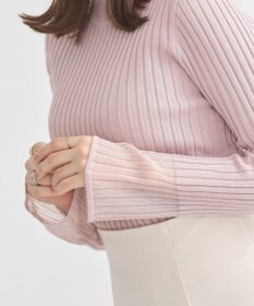 earth music&ecology シアースリーブリブハイネックプルオーバー