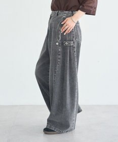earth music&ecology サイドタックスーパーワイドデニムパンツ