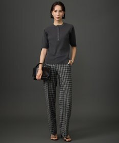 自由区 S 【定番人気・新色】TRギャバチェック柄ストレート パンツⅡ