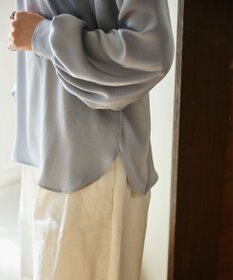 #Newans 【ストレッチ】〈花乃まりあさんコラボ〉ハイネックブラウス