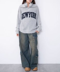 WEGO NEWYORKハーフジップニット