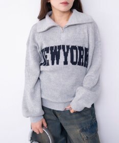 WEGO NEWYORKハーフジップニット
