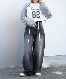 WEGO ナイロンスリーブナンバリングスウェット