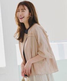 Tiaclasse 【洗える】 シアーピンタックブルゾン