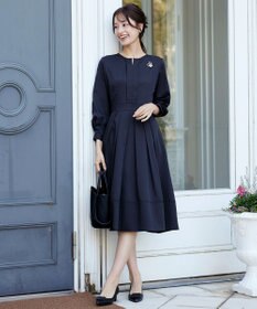 Tiaclasse L 【セレモニー・XSサイズ(5号)追加・新色追加・洗える】キーネックフレアワンピース