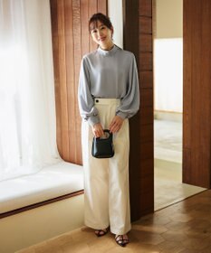 #Newans 【ストレッチ】〈花乃まりあさんコラボ〉ハイネックブラウス