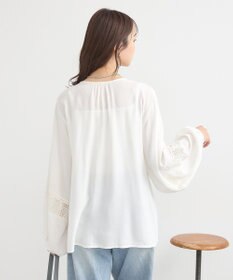 earth music&ecology レーヨンレースデザインシャツ