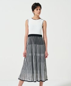 GRACE CONTINENTAL バイカラーシアーニットワンピース