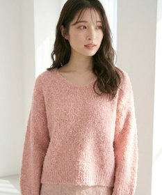 Feroux 【洗える】リボンヤーン プルオーバーニット