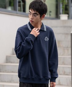 WEGO 【ユニセックス着用ITEM/MLサイズ展開】モチーフロゴポロスウェット