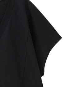 Green Parks 深Ｖネックミニ裏毛フレンチスリーブプルオーバー