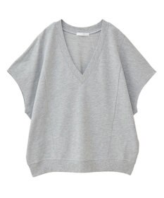 Green Parks 深Ｖネックミニ裏毛フレンチスリーブプルオーバー