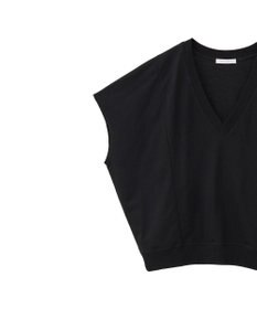 Green Parks 深Ｖネックミニ裏毛フレンチスリーブプルオーバー