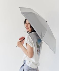 AURORA 【Ungrid（アングリッド）】無地ロゴワンポイントプリント晴雨兼用傘（折りたたみ傘）