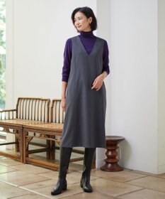 J.PRESS LADIES L 【洗える】LANATEC シャークスキン&ヘリンボーン ジャンパースカート