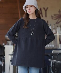 Tiaclasse 【新色追加・洗える】ミドルリブニットチュニック
