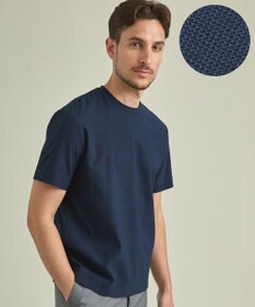 GOTAIRIKU 仕事で着られるTシャツ【サラサラ/よれにくい/透けにくい】キレイめ 鹿の子 ビズTシャツ ライトネイビー