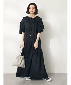 CRAFT STANDARD BOUTIQUE インド綿フリル衿ワンピース