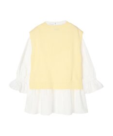 earth music&ecology ＳＥＴ２点Ｖネックベスト＋スタンドカラーチュニック