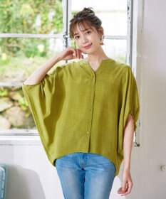 Tiaclasse 【洗える】麻調ドルマンタックシャツ