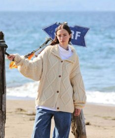 LENO ARAN PULLOVER【UNISEX】アラン柄ニットプルオーバー/カーディガン