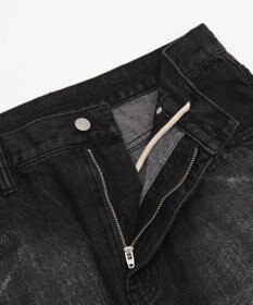 WEGO シルバープリントバギーフレアデニム