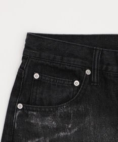 WEGO シルバープリントバギーフレアデニム