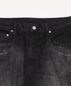 WEGO シルバープリントバギーフレアデニム