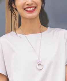 J.PRESS LADIES メタルコンビマーブル ネックレス